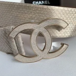 ⭐️ CHANEL Belt RARE Iridescent Python Leather Matte Gold HW Y2K Huge CC Big Logo CHANEL | Accessories | Chanel Belt Rare Iridescent Python  main image 2